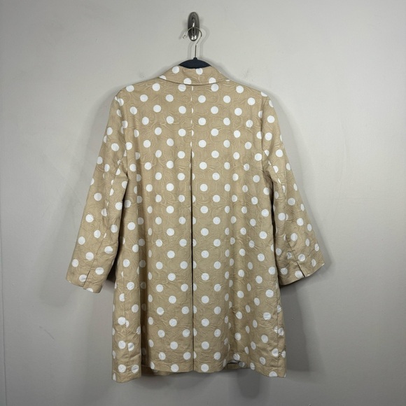 Chico’s Pleat-Back Jacket in Beige Polka Dot size 12/14 Large - Picture 9 of 11